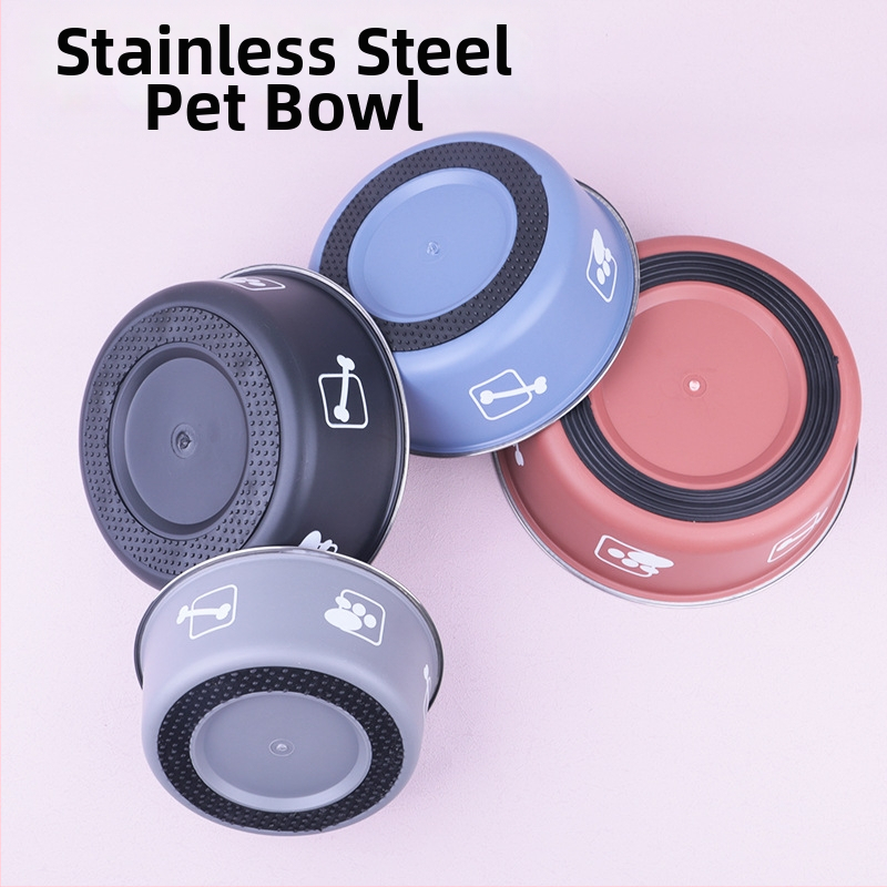 Univerzalna zdjela za kućne ljubimce s direktnim tiskom od nehrđajućeg čelika za mačke i pse, neklizajuća, otporna na udarce, posuda za hranu, posuda za jestivu rižu