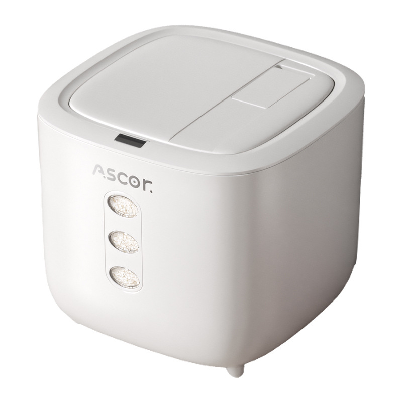 Ryžių kibiras, buitinis, sandarus, nuo vabzdžių ir drėgmei atsparus, 10 kg, stilingas maistinių miltų laikymo bakas, ryžių cilindrinė dėžė, ryžių makaronų laikymas