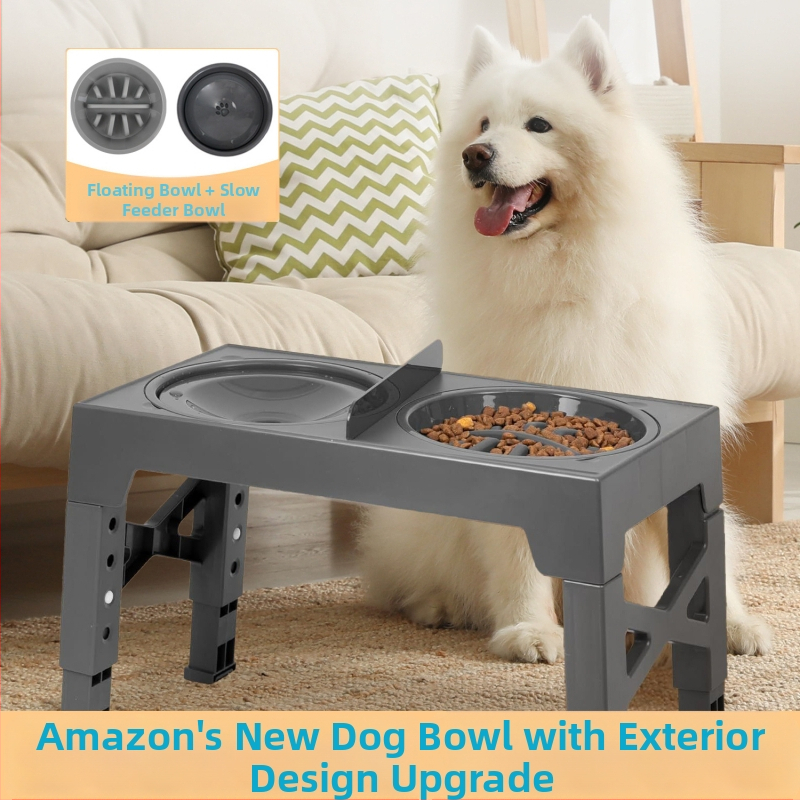 Zdjela za pse za podizanje kućnih ljubimaca, sklopiva posuda za sporu hranu, spora hrana, protiv gušenja, povišena zdjela za rižu, dvostruka zdjela, povišena zdjela, zdjela za lizanje