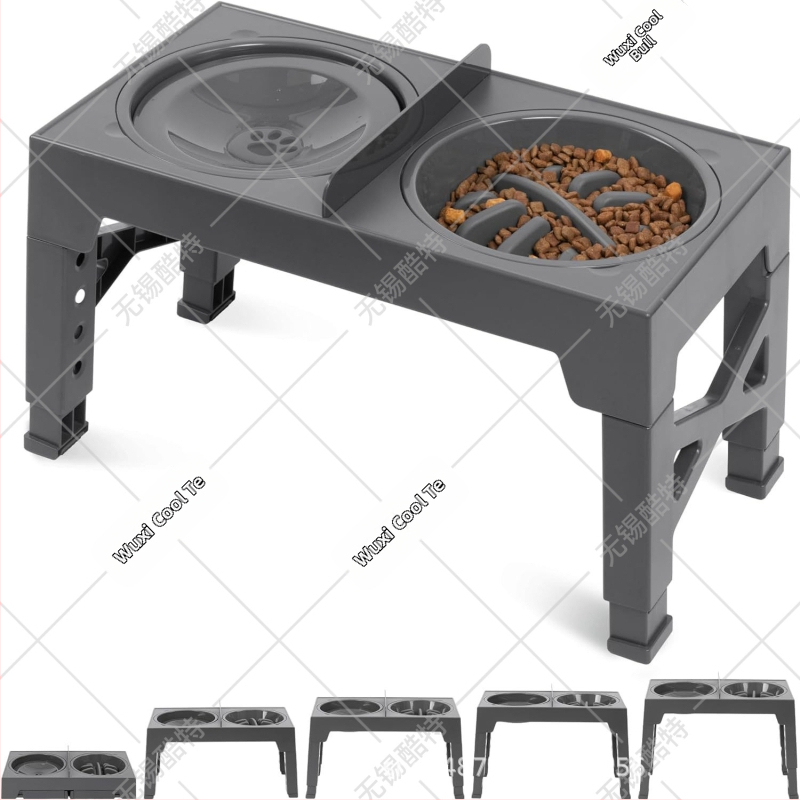 Купа за повдигане на домашни любимци, сгъваема купа за кучета, бавна храна, бавна храна, против задавяне, повдигната купа за ориз, двойна купа, повдигната купа, купа за облизване
