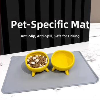 Silikonska podloga za kućne ljubimce prehrambene kvalitete, 48/55 cm, protiv prelijevanja, lako se čisti, podloga za zdjelu za mačke i pse