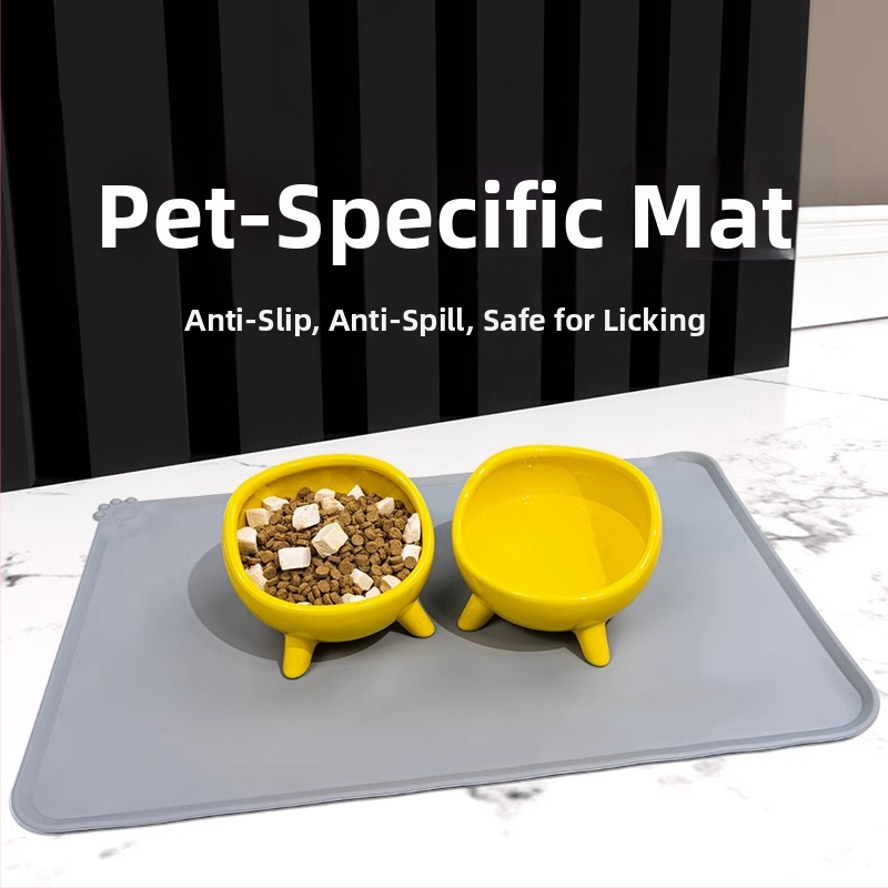 Silikonska podloga za kućne ljubimce prehrambene kvalitete, 48/55 cm, protiv prelijevanja, lako se čisti, podloga za zdjelu za mačke i pse