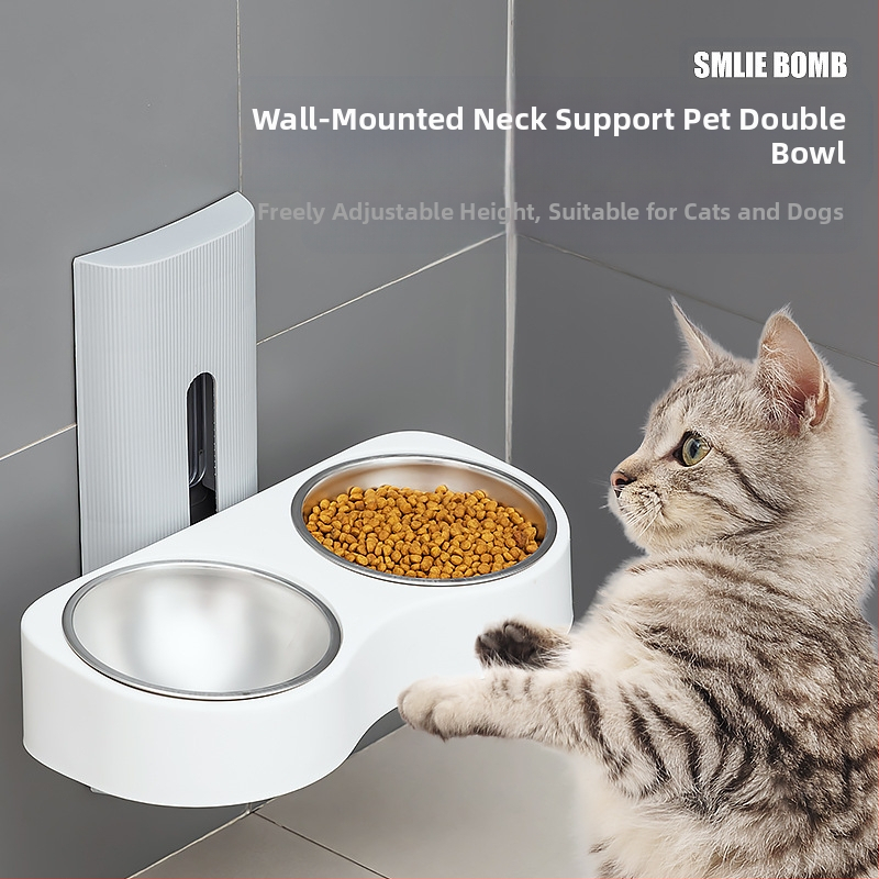 Podizna zdjela za hranjenje mačaka, Nova hranilica za piće tri u jednom, Posuda za hranu za mačke, Zdjela za rižu za mačke, Integrirana hranilica