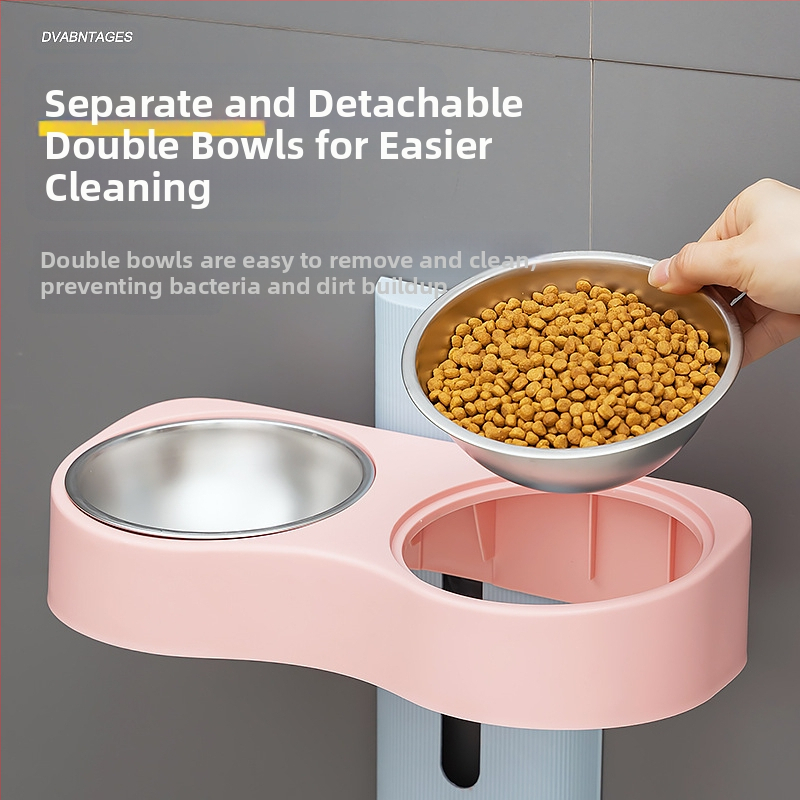 Zdvíhacia miska na kŕmenie mačiek, Nové kŕmidlo na pitnú vodu tri v jednom, Miska na krmivo pre mačky, Miska na ryžu pre mačky, Integrované kŕmidlo