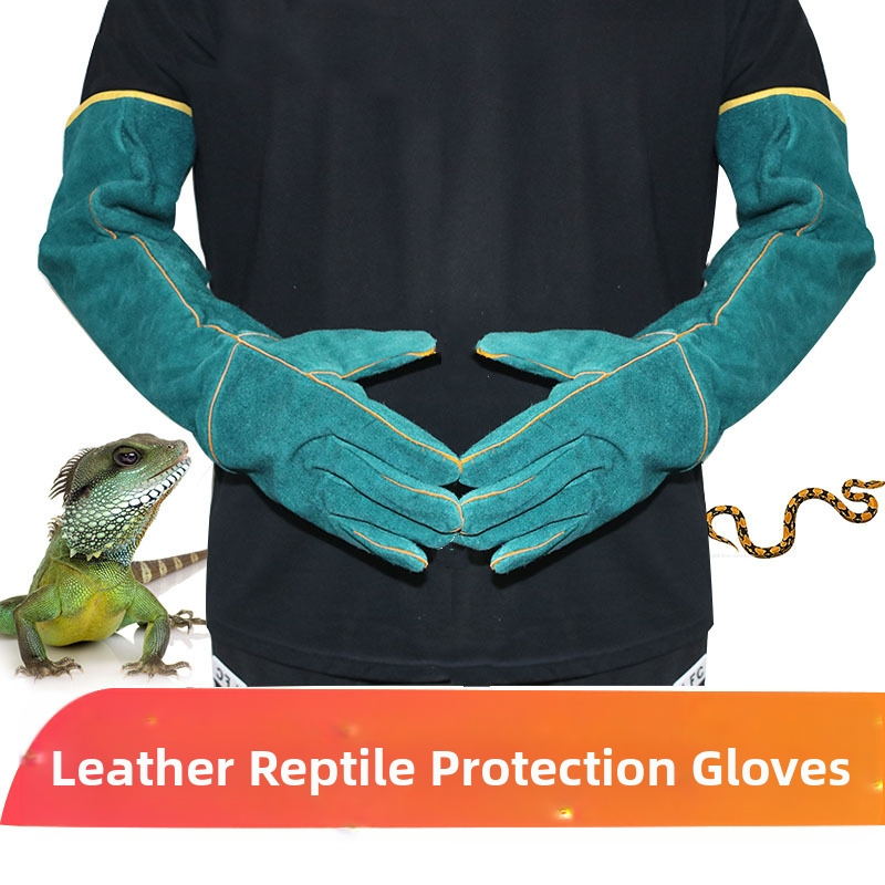 Mājdzīvnieku preces Amazon populārie rāpuļu cimdi pret kodumiem 60 cm mājdzīvnieku aizsargcimdi pret milzu ķirzakas kodumiem