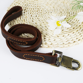 Σχοινί έλξης για σκύλους από δέρμα αγελάδας, Σχοινί έλξης για μεσαίους και μεγάλους σκύλους, Σχοινί για περπάτημα, Άλογο, Γερμανικός Ποιμενικός, Golden Retriever, Δερμάτινη ζώνη έλξης με αλυσίδα