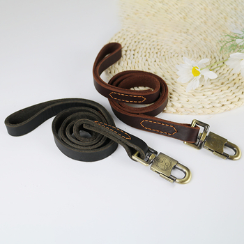 Σχοινί έλξης για σκύλους από δέρμα αγελάδας, Σχοινί έλξης για μεσαίους και μεγάλους σκύλους, Σχοινί για περπάτημα, Άλογο, Γερμανικός Ποιμενικός, Golden Retriever, Δερμάτινη ζώνη έλξης με αλυσίδα