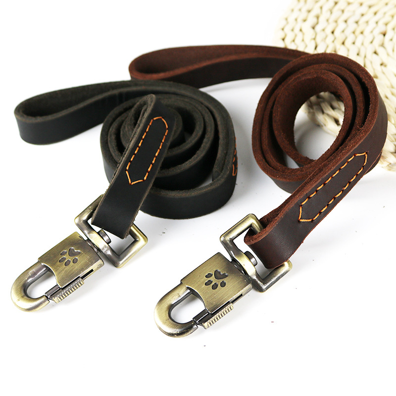 Vučno uže za pse od kravlje kože, vučno uže za srednje i velike pse, uže za hodanje za pse, konjske pse, njemačke ovčare, zlatne retrivere, kožni vučni remen, lanac