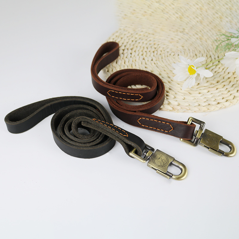 Vučno uže za pse od kravlje kože, vučno uže za srednje i velike pse, uže za hodanje za pse, konjske pse, njemačke ovčare, zlatne retrivere, kožni vučni remen, lanac
