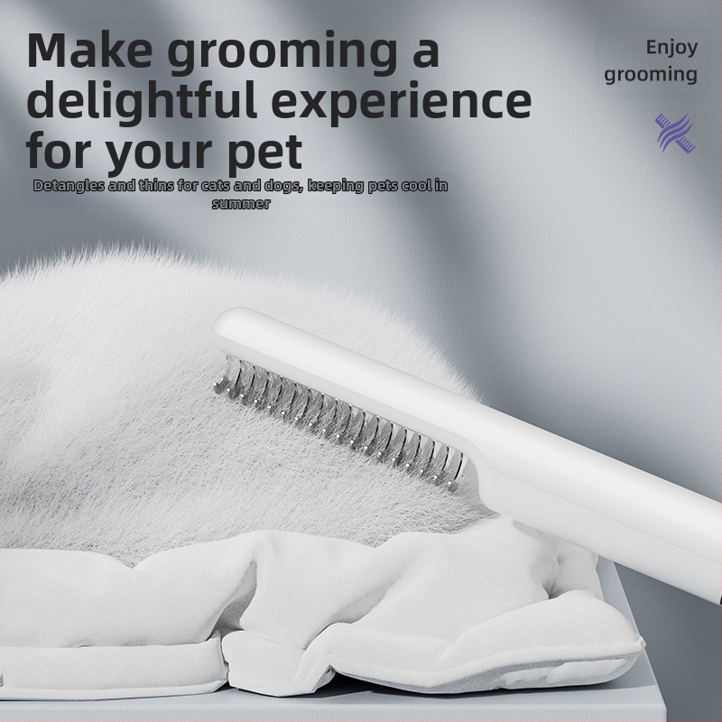 Гребен за разплитане на домашни любимци за малки кучета Теди и Голдън Ретривър, гребен за линеене от котки на склад за премахване на разхлабена козина
