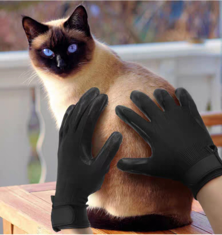 Mănușă de baie pentru masaj Amazon Pet, îngrijire pentru animale de companie, îndepărtarea părului, autocolant magic, lipici negru, mănușă pentru îndepărtarea părului de câine