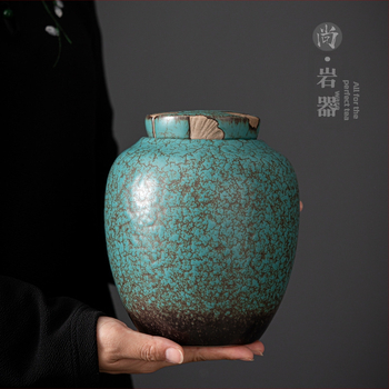 Keraminis buitinis didelis arbatos indelis sandariai uždarytas indelis vintažinis akmens masės drėgmei atsparus arbatos laikymo indelis arbatos pakavimo dėžutė pu`er arbatos dėžė