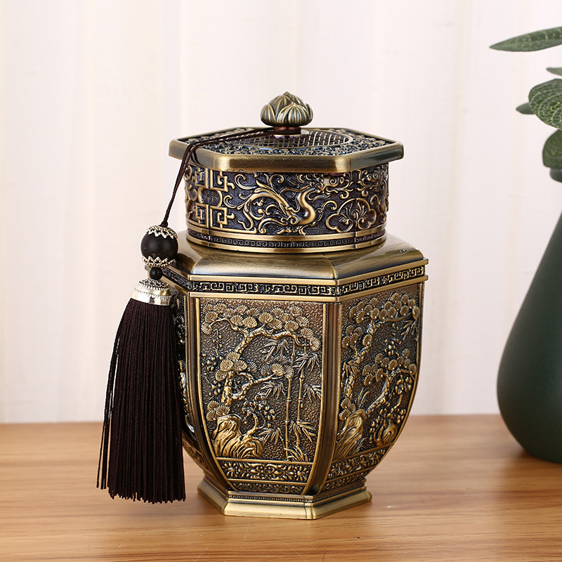 Didelė emalio arbatos skardinė, arbatos skardinė, namų apyvokos reikmenų parduotuvė, metalinė arbatos skardinė, 0,5 kg arbatos dėžutė, sandari arbatos skardinė