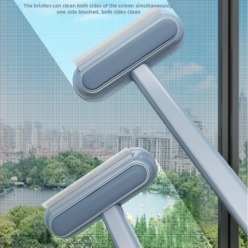 Четка за екран, четка за прозорци, домакинска стъргалка за стъкло, артефакти за прозорци, двустранна четка за премахване на окосмяване, инструмент за почистване на екран