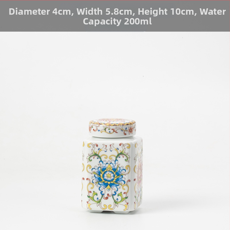 Keramikas maza izmēra tējas burciņa, noslēgta burciņa, mājsaimniecības tējas iepakojuma kaste, celadon tējas burciņas uzglabāšanas burciņa, vispārīga burciņa ar vāku