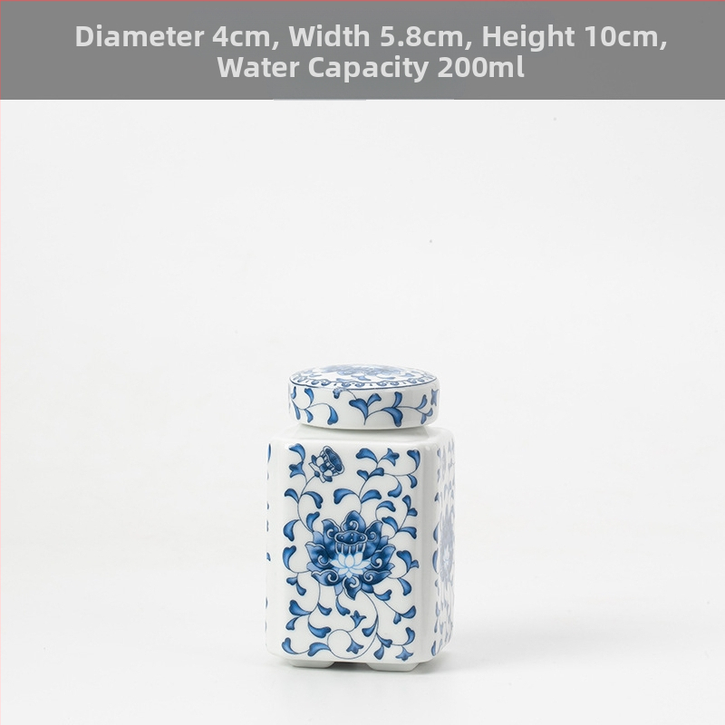 Keramikas maza izmēra tējas burciņa, noslēgta burciņa, mājsaimniecības tējas iepakojuma kaste, celadon tējas burciņas uzglabāšanas burciņa, vispārīga burciņa ar vāku