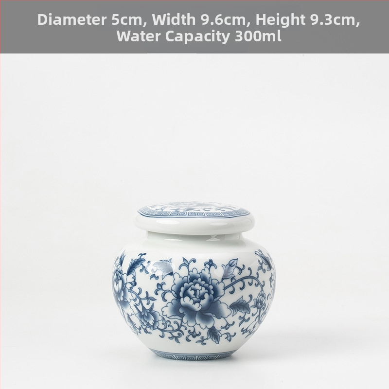 Keramikas maza izmēra tējas burciņa, noslēgta burciņa, mājsaimniecības tējas iepakojuma kaste, celadon tējas burciņas uzglabāšanas burciņa, vispārīga burciņa ar vāku