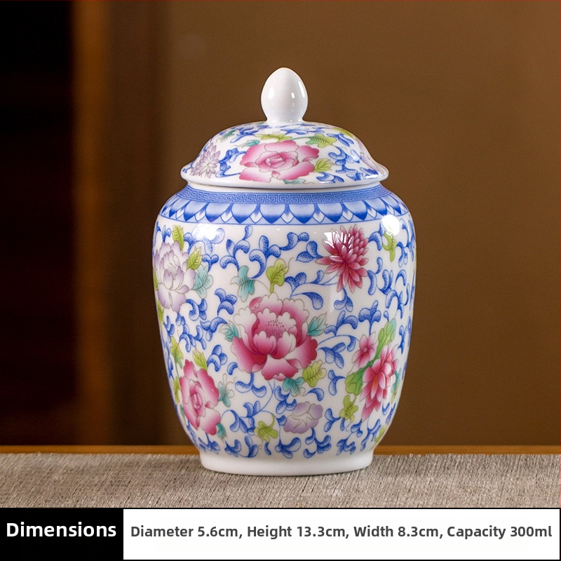 Keramikas maza izmēra tējas burciņa, noslēgta burciņa, mājsaimniecības tējas iepakojuma kaste, celadon tējas burciņas uzglabāšanas burciņa, vispārīga burciņa ar vāku