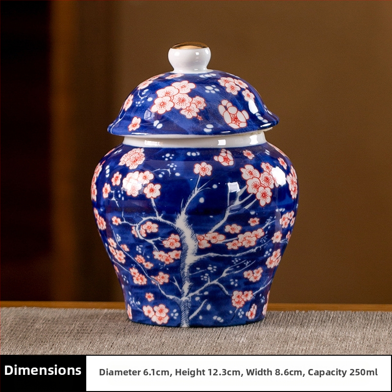 Keramikas maza izmēra tējas burciņa, noslēgta burciņa, mājsaimniecības tējas iepakojuma kaste, celadon tējas burciņas uzglabāšanas burciņa, vispārīga burciņa ar vāku