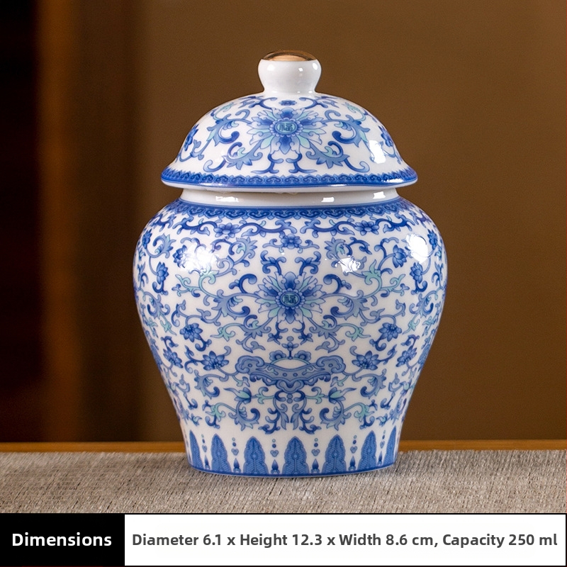 Keramikas maza izmēra tējas burciņa, noslēgta burciņa, mājsaimniecības tējas iepakojuma kaste, celadon tējas burciņas uzglabāšanas burciņa, vispārīga burciņa ar vāku