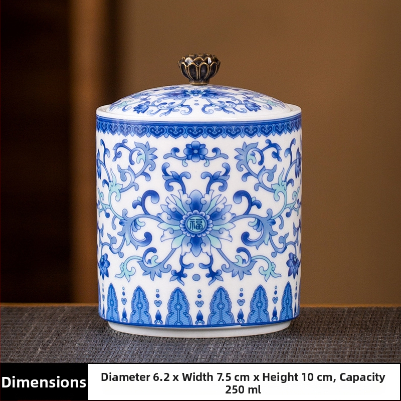 Keramikas maza izmēra tējas burciņa, noslēgta burciņa, mājsaimniecības tējas iepakojuma kaste, celadon tējas burciņas uzglabāšanas burciņa, vispārīga burciņa ar vāku