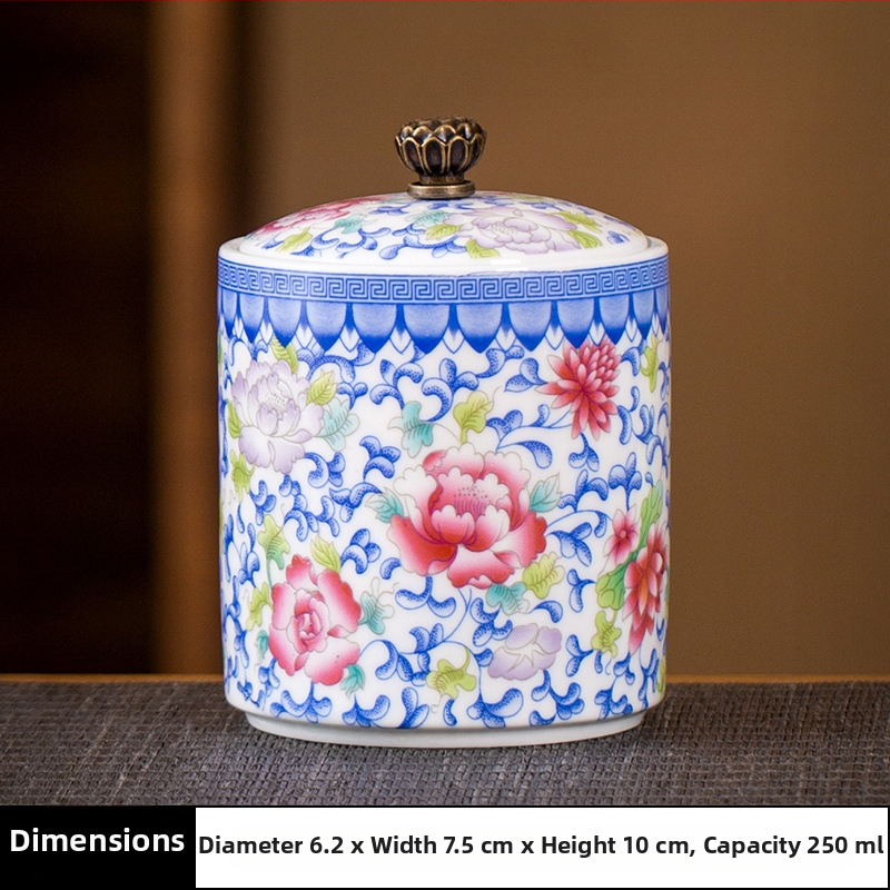 Keramikas maza izmēra tējas burciņa, noslēgta burciņa, mājsaimniecības tējas iepakojuma kaste, celadon tējas burciņas uzglabāšanas burciņa, vispārīga burciņa ar vāku