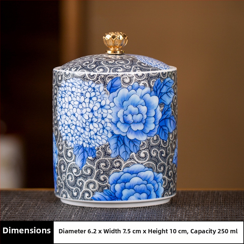 Keramikas maza izmēra tējas burciņa, noslēgta burciņa, mājsaimniecības tējas iepakojuma kaste, celadon tējas burciņas uzglabāšanas burciņa, vispārīga burciņa ar vāku