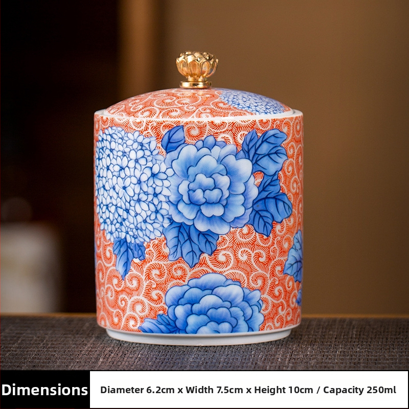 Keramikas maza izmēra tējas burciņa, noslēgta burciņa, mājsaimniecības tējas iepakojuma kaste, celadon tējas burciņas uzglabāšanas burciņa, vispārīga burciņa ar vāku