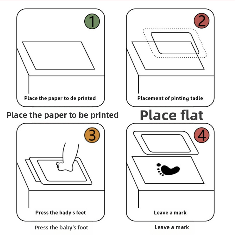 Маса за еднократна употреба, бебешка масичка за печат на ръце и крака, масичка за печат с незалепващ ефект върху графити с отпечатъци, нова масичка за пръсти, която не се отмива