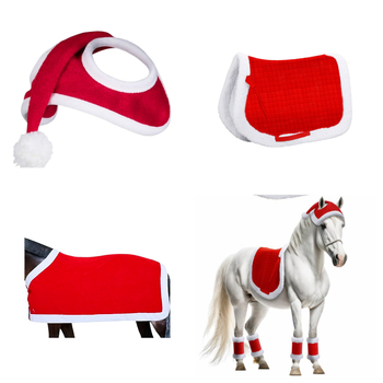 Коледна празнична конска шапка, червени конски крака, конско наметало, удебелена трансгранична коледна шапка, декоративна шапка с глава с цвете