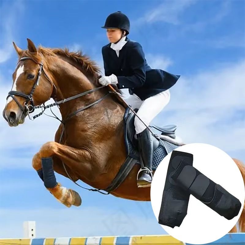 Kõrge elastsusega sukeldumismaterjalist kangas, pehme lööke neelav kokkupõrkevastane rakmete jalakaitsmetega hobuserihmad, elastne sall, ühe hobuse vest õues kasutamiseks