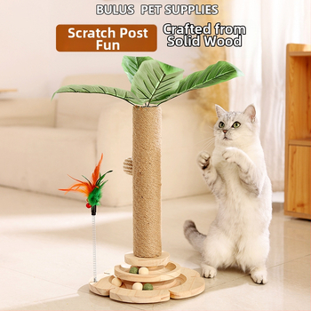 Természetes szizál függőleges kókuszlé kókuszfa mászóka állvány macska mászóka állvány macska kapaszkodó oszlop macska ugró platform macskafa macskajáték kisállat-kellékek