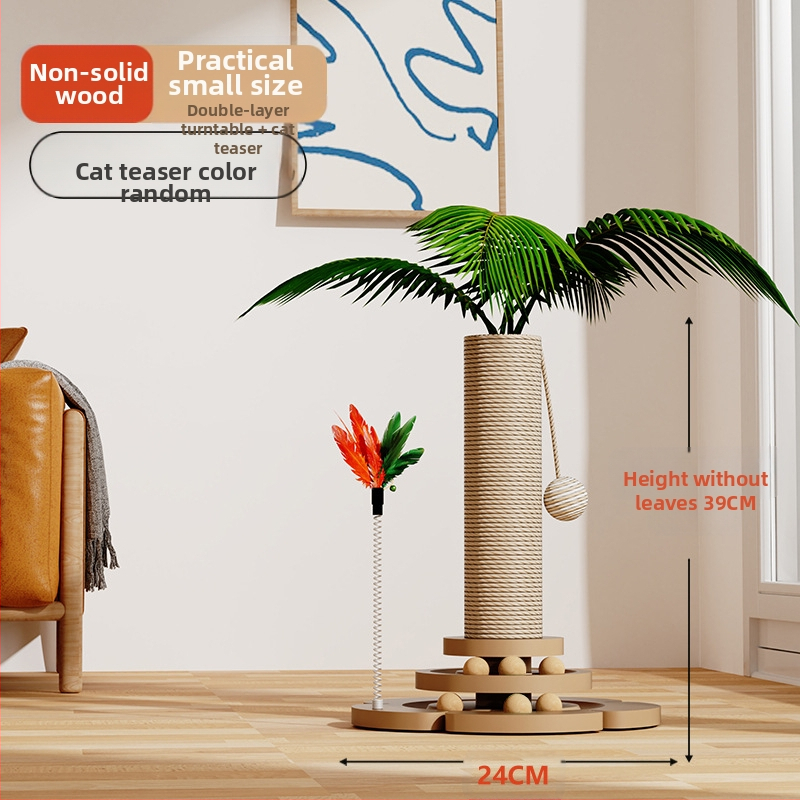 Természetes szizál függőleges kókuszlé kókuszfa mászóka állvány macska mászóka állvány macska kapaszkodó oszlop macska ugró platform macskafa macskajáték kisállat-kellékek
