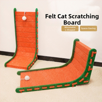 L-típusú függőleges macskakaparódeszka filc macskafészek integrált kopásálló, morzsamentes macskakarom-csiszolásos műtárgy extra nagy macskakaromdeszka