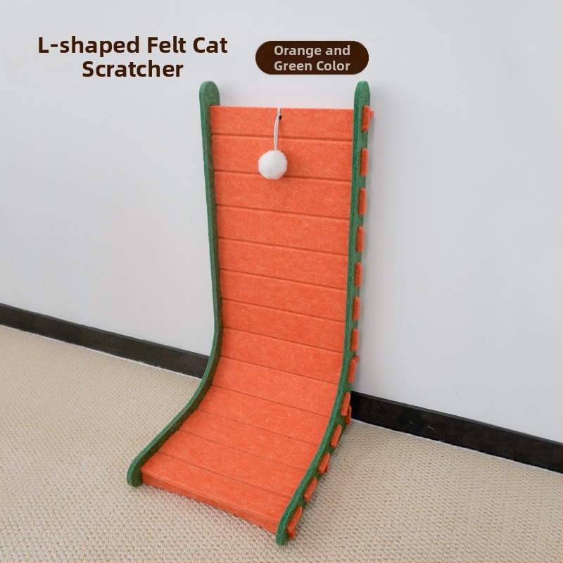 L-típusú függőleges macskakaparódeszka filc macskafészek integrált kopásálló, morzsamentes macskakarom-csiszolásos műtárgy extra nagy macskakaromdeszka