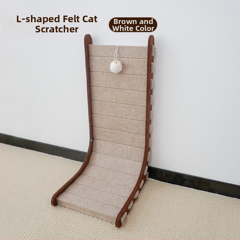L-típusú függőleges macskakaparódeszka filc macskafészek integrált kopásálló, morzsamentes macskakarom-csiszolásos műtárgy extra nagy macskakaromdeszka