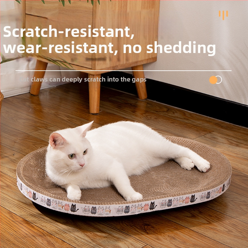 Дъска за драскане за котки, устойчива на надраскване, устойчива на надраскване купа за котешко гнездо, гофриран кръгъл овален леген за драскане за котки, играчка за котки на склад на едро