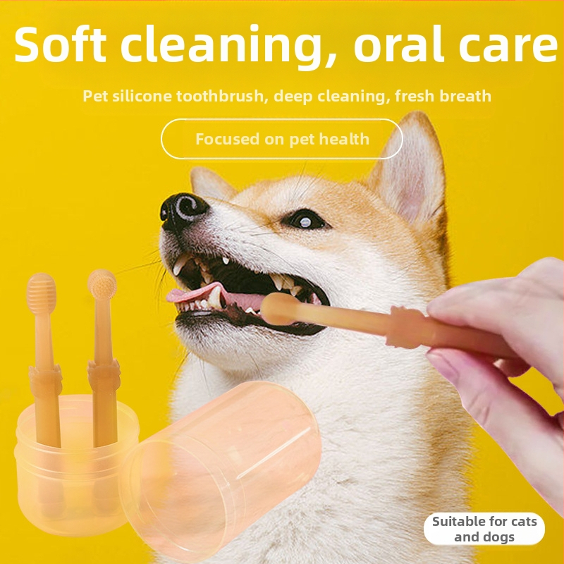 Οδοντόβουρτσα σιλικόνης για γάτες, σετ οδοντόβουρτσας για σκύλους, οδοντόβουρτσα για κατοικίδια, τεχνητά προϊόντα καθαρισμού δοντιών γάτας για χονδρική πώληση