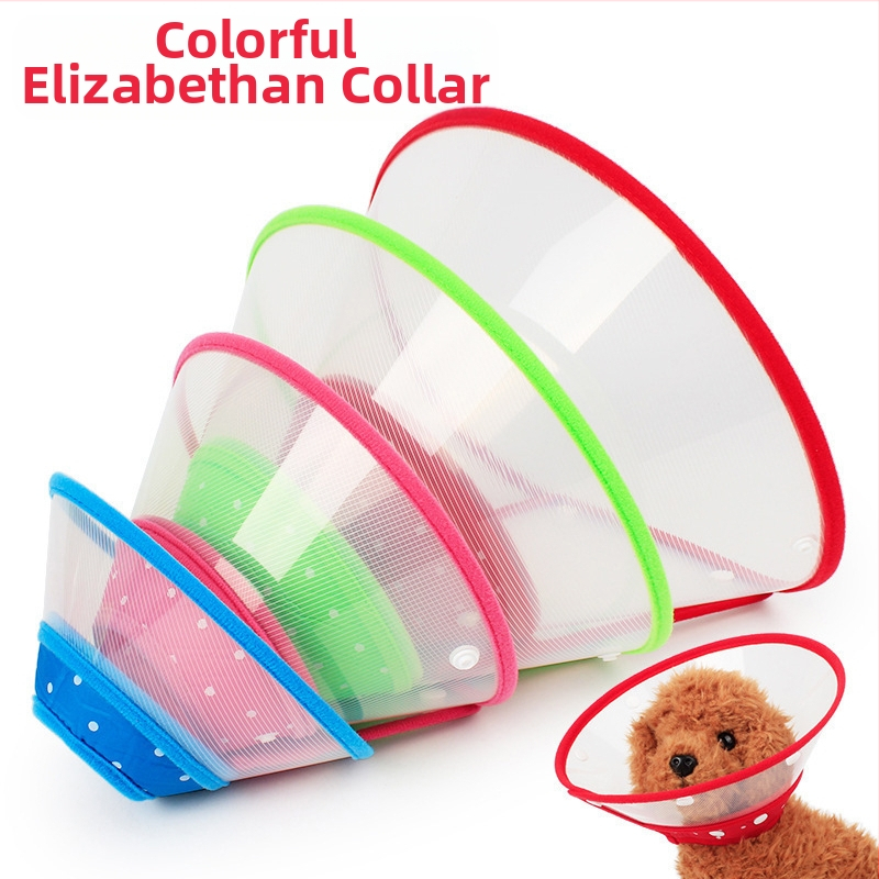 Ochranný kryt proti uhryznutiu Farebný mäkký okraj Elizabeth Ring Beauty Cover Pooperačná ochrana Krúžok proti uhryznutiu pre domáce zvieratá