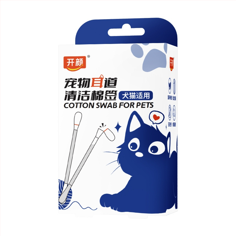 Avatud Yan lemmikloomade kõrvapuhastusvatipulk kõrvalestade puhastamiseks vatitupsuga lemmikloomade vatitupsuga kassidele ja koertele