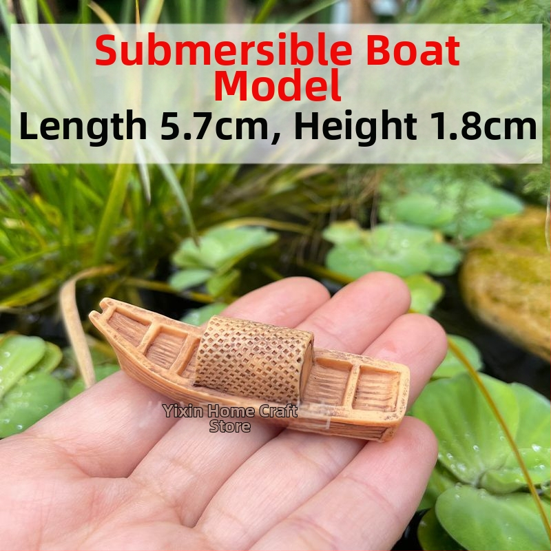 Микро пейзажни DIY орнаменти мини симулационна лодка пръстен за плуване рибарска лодка аквариум плаващ модел озеленяване играчка
