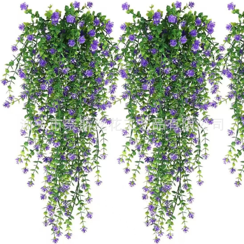 Tarpvalstybinė žalių augalų sieninė dekoracija, eukalipto, kamelijos, vynmedžio, eukalipto lapo, rotango, kabanti gėlių dekoracija