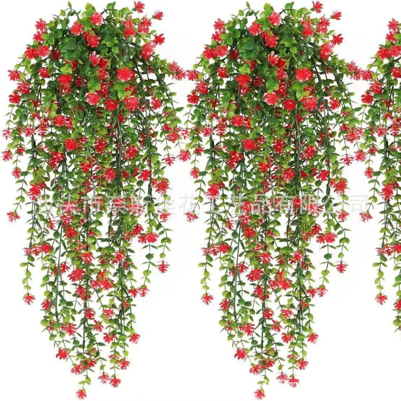 Tarpvalstybinė žalių augalų sieninė dekoracija, eukalipto, kamelijos, vynmedžio, eukalipto lapo, rotango, kabanti gėlių dekoracija