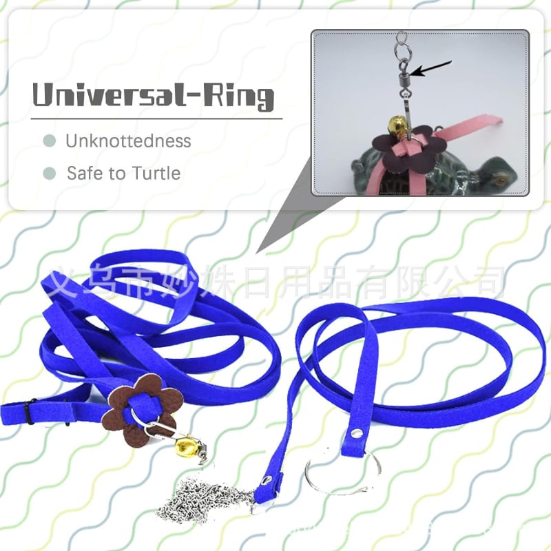Naminių gyvūnėlių vėžliukas su traukos virve vaikščiojančiam vėžliui, reguliuojamo dydžio