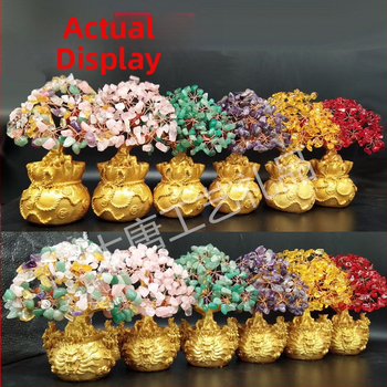 Άμεση χονδρική πώληση από φυσικό κρύσταλλο, δέντρο τύχης, τσάντα χρημάτων, δέντρο τύχης, στολίδια δώρου για επιχειρήσεις, χειροτεχνία,