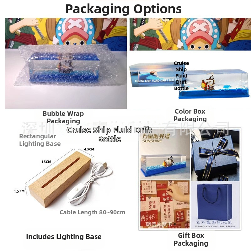 Mica Carte Roșie, populară în același stil, sticlă în derivă cu fluide pentru nave de croazieră, decorațiune pentru desktop, cutie cadou pentru ziua de naștere Titanic