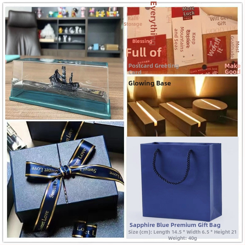 Mica Carte Roșie, populară în același stil, sticlă în derivă cu fluide pentru nave de croazieră, decorațiune pentru desktop, cutie cadou pentru ziua de naștere Titanic