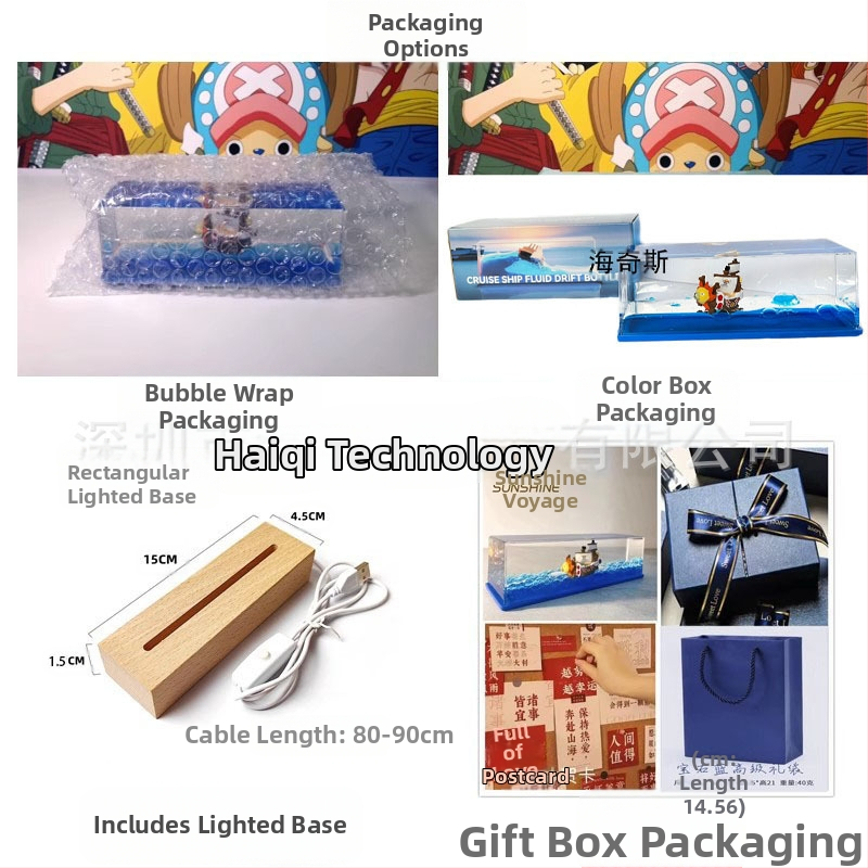 Mica Carte Roșie, populară în același stil, sticlă în derivă cu fluide pentru nave de croazieră, decorațiune pentru desktop, cutie cadou pentru ziua de naștere Titanic