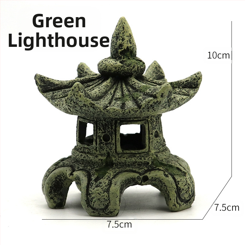 Acvariu peisaj decor micro peisaj pod pavilion grădină stil chinezesc bonsai peisaj ornamente far antic