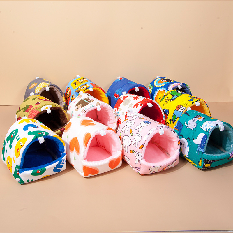 Drobné potreby pre domáce zvieratá, hniezdo pre škrečky, ježko, veverička, holandské prasiatko, králik Totoro, zimné teplé bavlnené hniezdo